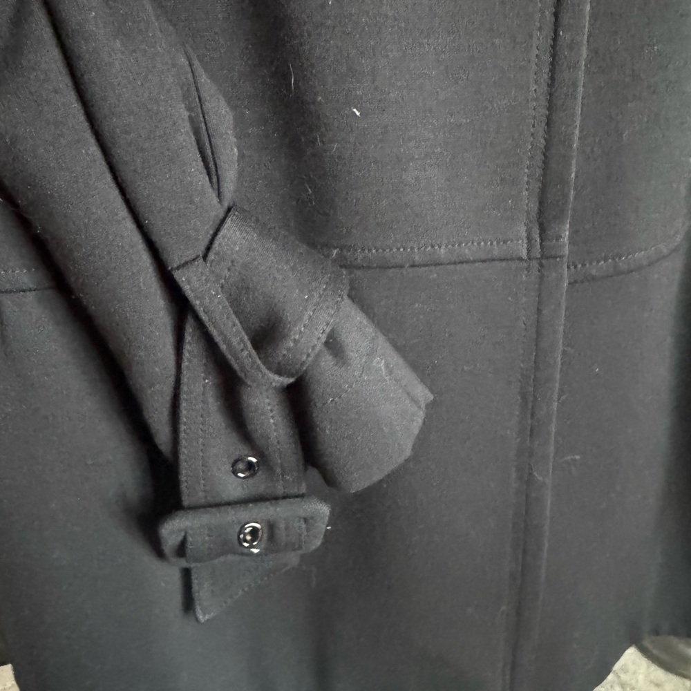 INC International Concepts Black Trench Coat with Gold Buttons - Picture 5 of 7